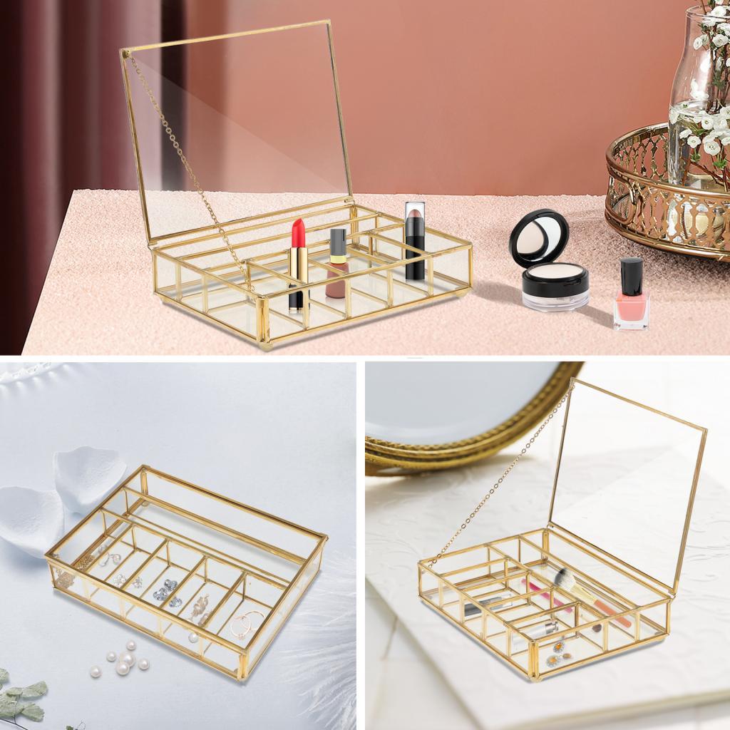 Geometric Glass Jewelry Box Flower Pots