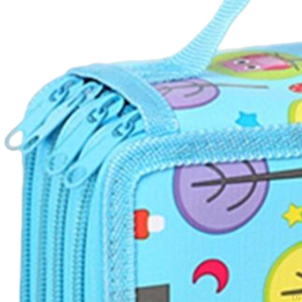 72 Slots 2 Layer Pencil Bag Stationery Makeup 7.87x4.92x3.15inch with Zipper Daily Use Big