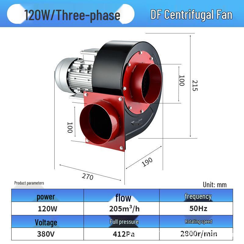 Compact High-Pressure Centrifugal Fan for Kitchen and Laboratory Ventilation