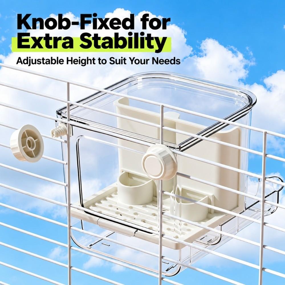 Splash-Proof Small Pet Hanging Cage Large Capacity Bird Bath Hanging Cage Feeder Parrot