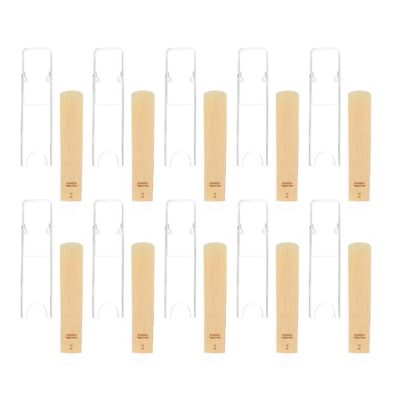 10 Stück Professionelle Saxophon-Blätter Tonstärke 2.0/2.5/3.0 für Bb Sopransaxophon Ausgezeichneter Klang Langlebig