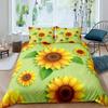 Set Copripiumino Girasoli Girasoli in Fiore Stampa Campo Set Biancheria da Letto per Bambini Moderno Pittura a Olio Copripiumino in Microfibra
