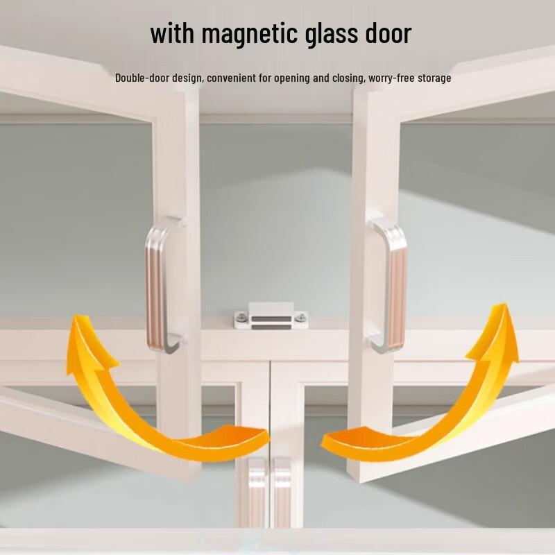 Light Luxury Steel-Wood Multi-Tier Storage Shelf