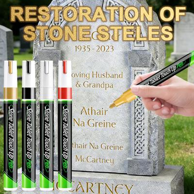 Grafsteen Markeerstift met 3 mm Punt Waterbestendige Vervaagbestendige Stift voor Grafsteen Graniet Marmer Reparatie Sneldrogende Steenhouwen Marker voor Buiten