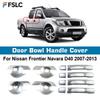 Chrome Car Modified Accessories Door Handle Bowl Cover Trim Paste Style For Nissan Frontier Navara D40 2007 2008 2009 2010 2013