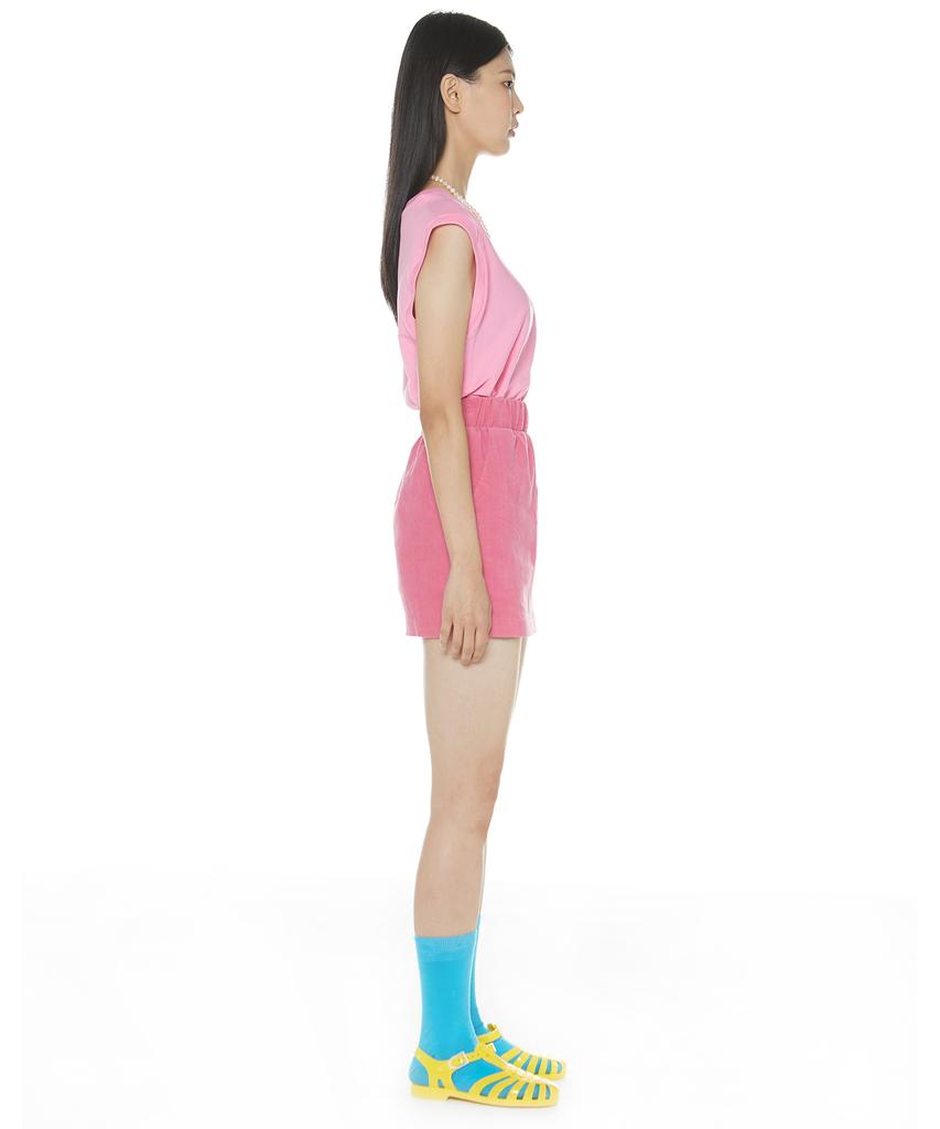 Suki Embroidered Logo Mini Corduroy Skirt (Raspberry)