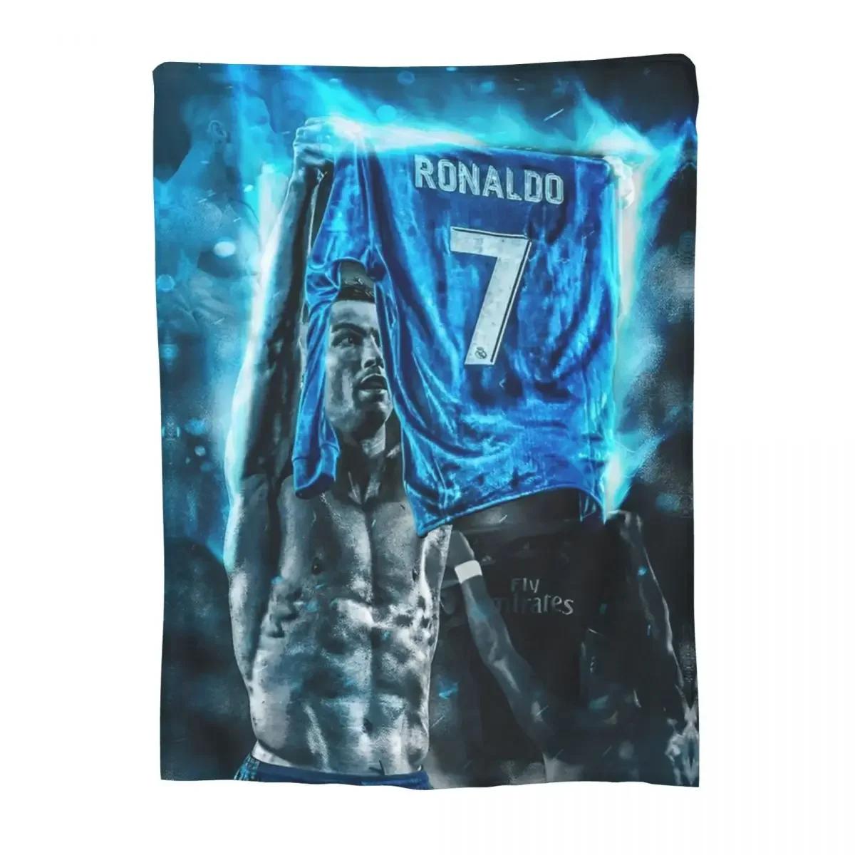 

Cozy Cr7 Football Soccer Cristianos Blanket Merch Home Decorative Cr7 Throw Blankets Lightweight Thin Flannel for Couch 40x50in