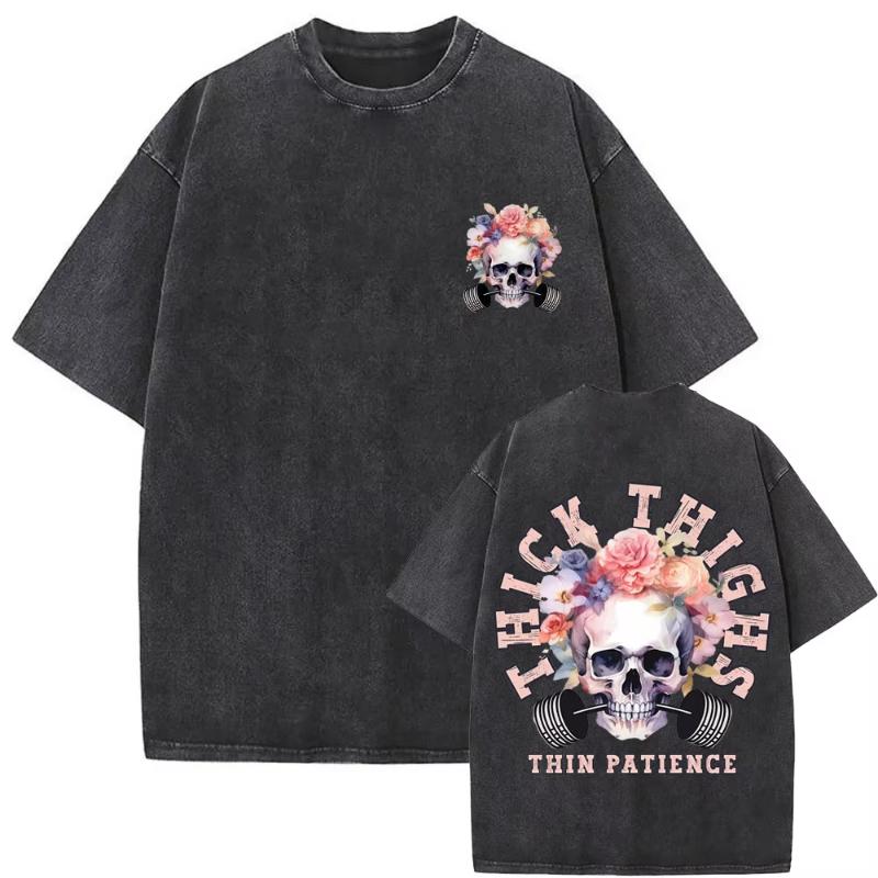 

Girls Who Eat Training Club Skeleton Gym Pump Cover T Shirts Washed Vintage Unisex Women Funny Fitness Casual Oversized Tshirts M