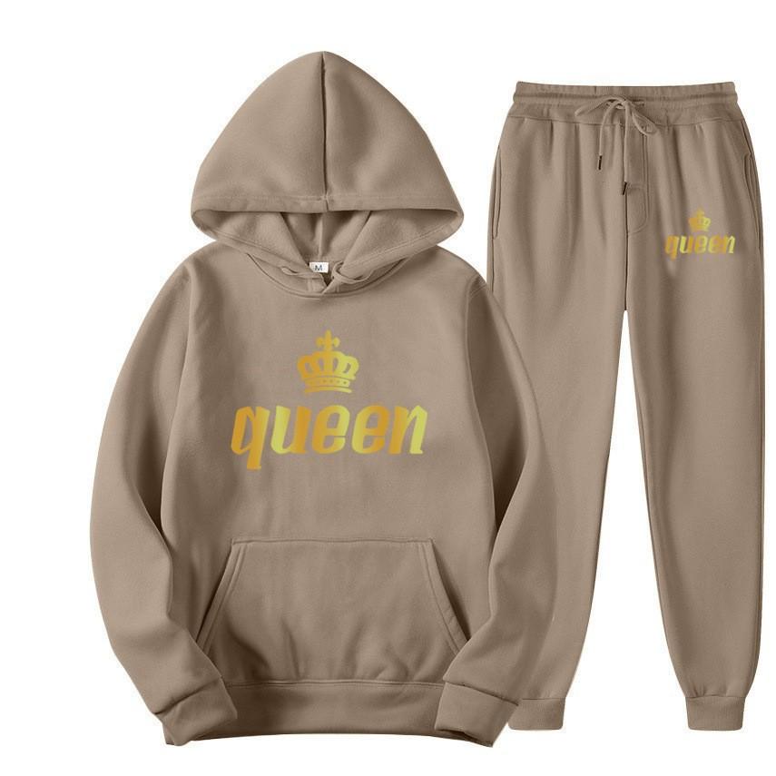Hot-selling Fleece Pullover Hoodie Sweatpants Set Men and Women Youth Fashion Casual Letter Printing 2-piece Set