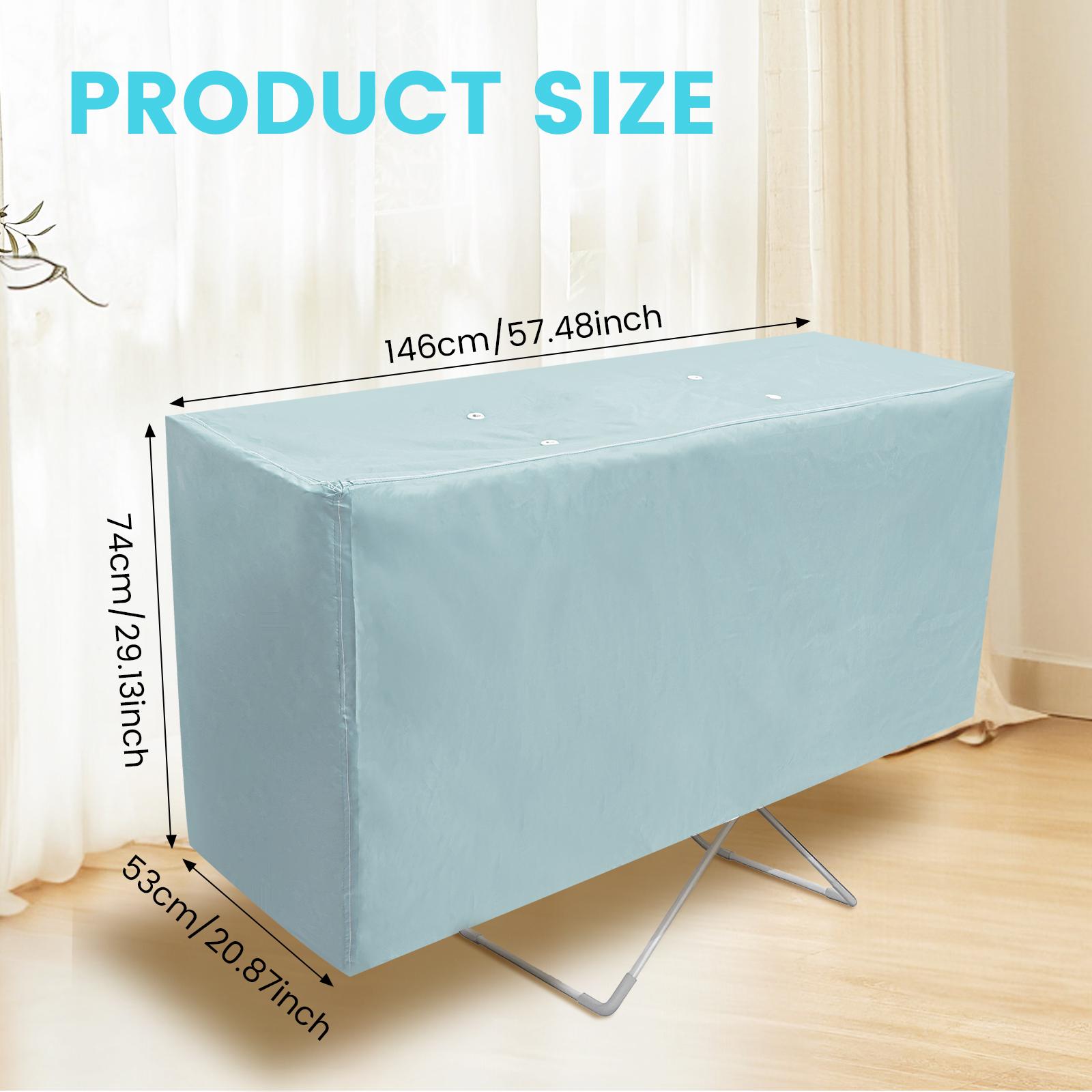 

Heated Clothes Airer Drying Cover Polyester Drying Rack Dustproof Cover Foldable Clothes Rack Protective Cover Home Accessories серый