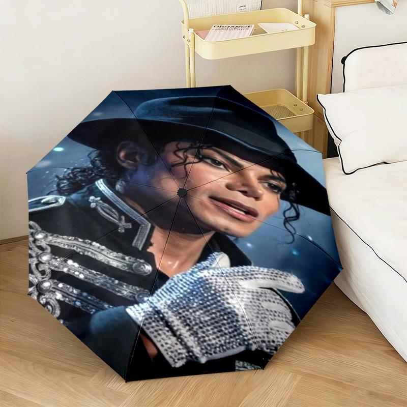 1PC Michael Jackson Automatic Umbrella - Suitable Travel Outdoor Portable Umbrella Birthday Gift Daily Essentials