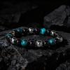 Blue Tiger Eye Beaded Bracelet: Natural Stone Handcrafted Jewelry Wristband
