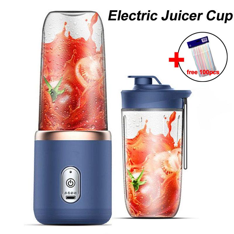 Spremiagrumi elettrico portatile da 400 ml 6 lame Tazza di succo di frutta USB ricaricabile automatico piccolo spremiagrumi frullatore macchina robot da cucina