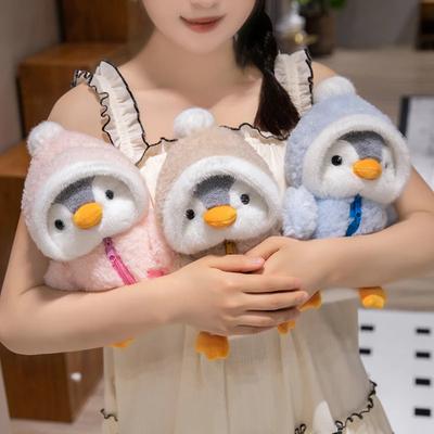 25cm Cute Creative Transformation Penguin Plush Doll Cotton Hat Clothes Penguin Plush Toy for Boys and Girls Birthday Gifts