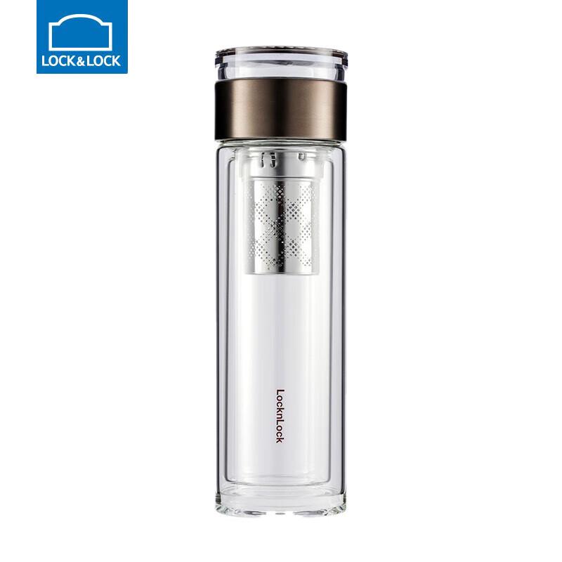 Locker Lock 420ML Double-Layer Glass Tea Infuser Bottle LLG599