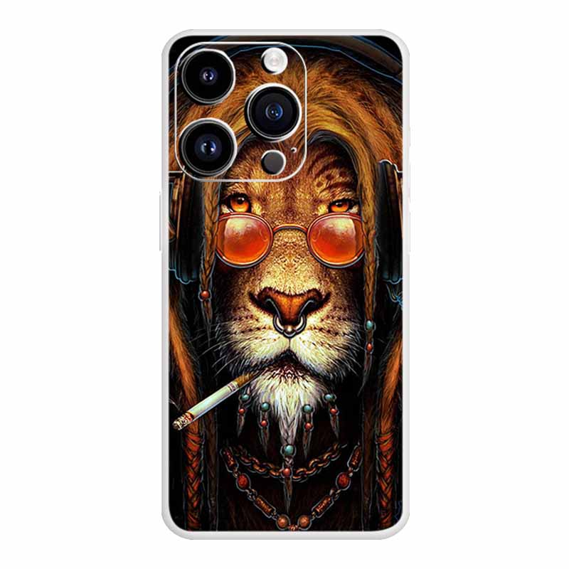 Für iPhone 16 Pro Max Hülle Luxus Silikon TPU Weiche Abdeckung Handyhülle iPhone16 plus 16e Stoßfester Bumper Funda Tiere Hülle
