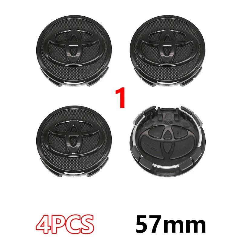 4Pcs 57mm 62mm ABS Car Wheel Center Hub Caps Hub Cap Cover Badge Car Emblem For Toyota C-hr Prado Prius Avensis Rav4 Yaris Hilux