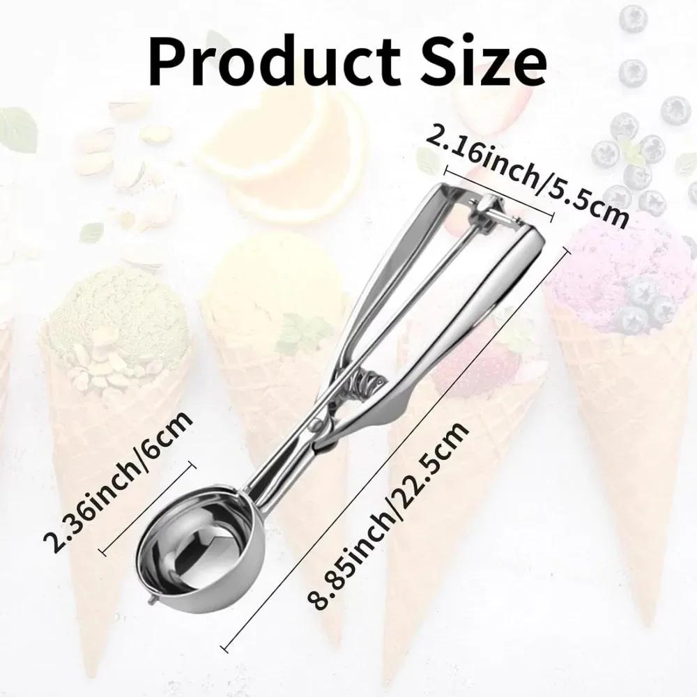Multi-style Ice Cream Scoops Stainless Steel Dual-Purpose Fruit Watermelon Spoon Ball Scoop Kitchen Accessories Ice Cream Tools