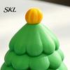 Creative Holiday Souvenir Christmas Tree Shaped Mini Storage Box, 3D Printed Small Green Festive Seasonal Decor Desktop Ornament, Decorative