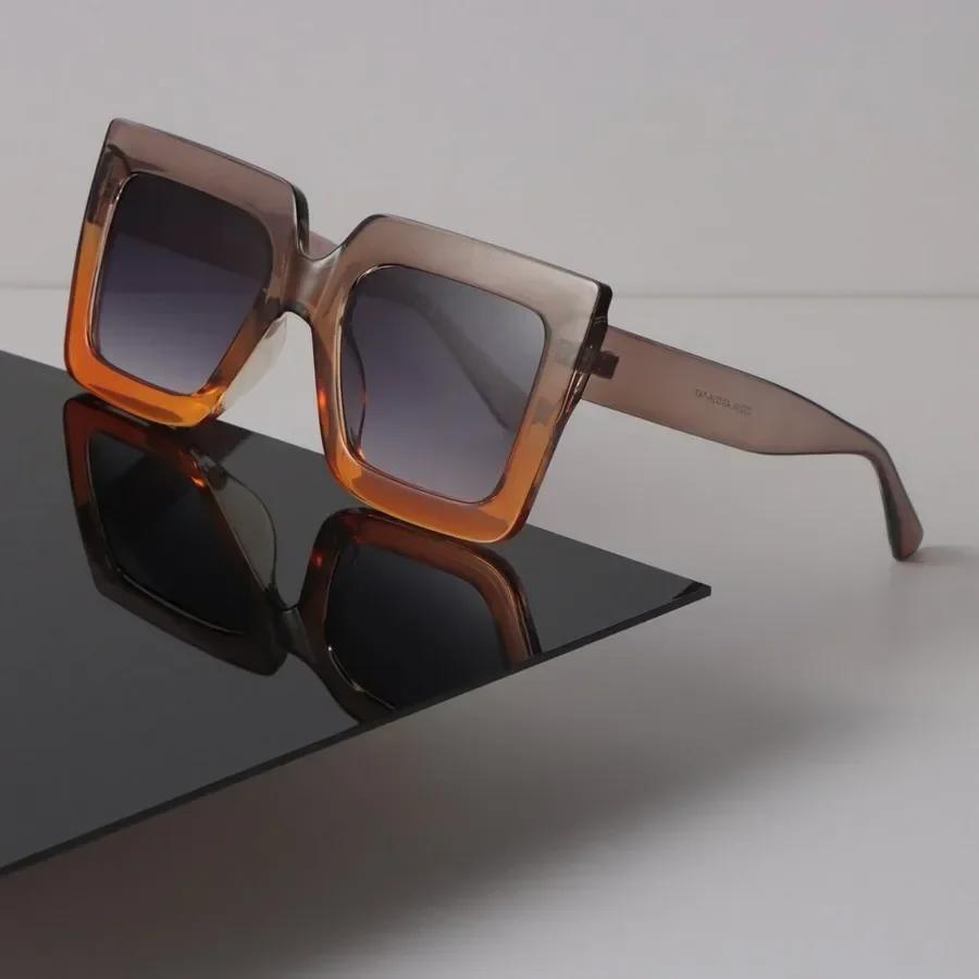 Große quadratische Sonnenbrille Damen Herren Retro Luxus Weiblich Männlich Spiegel Klar Designer Brille Sexy Marke Schwarz Sonnenbrille
