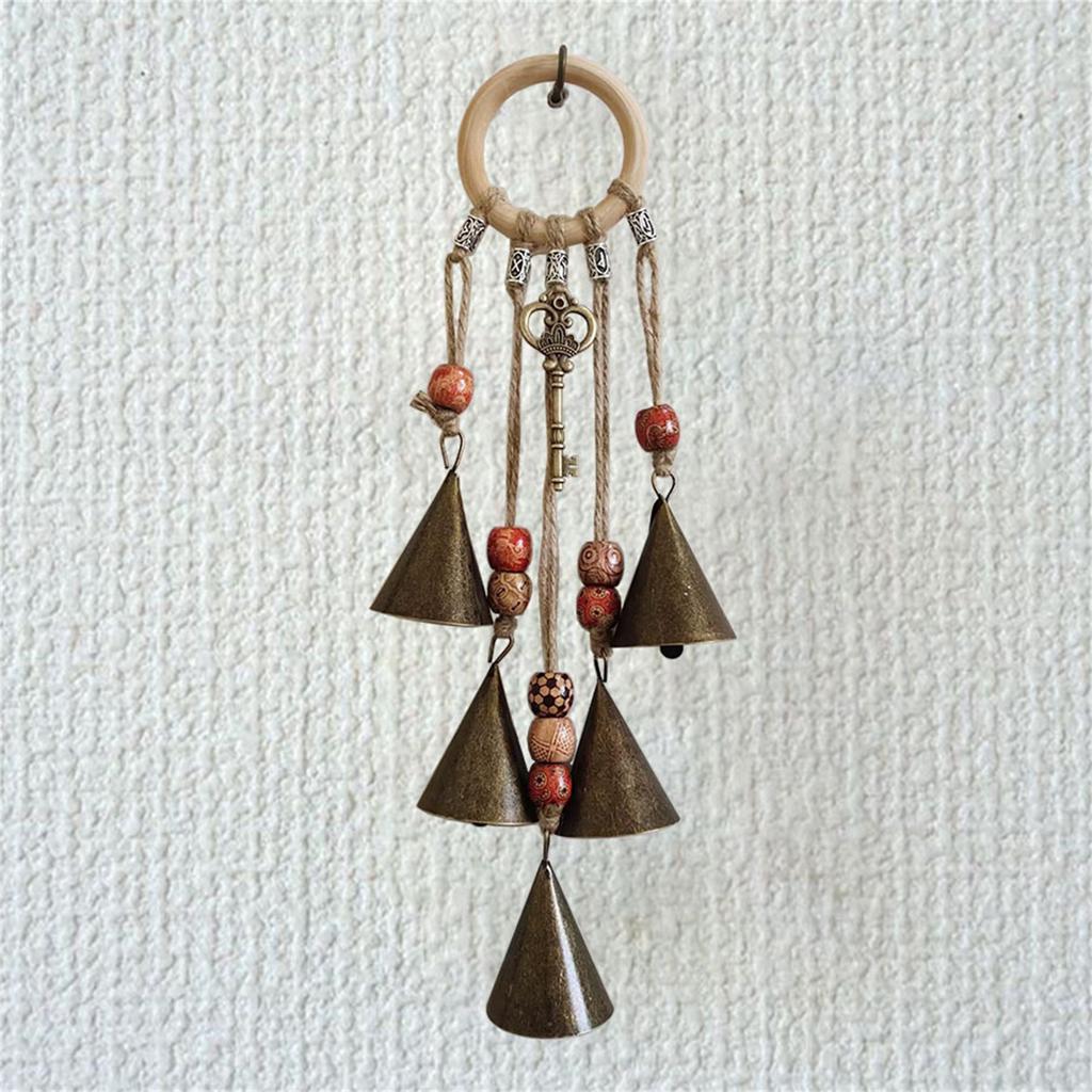 Witch Bells for Door Knob Protection Witch Wind Chime Door Hanger Handmade Rattan Hanging Ornament Witchcraft Home Decor