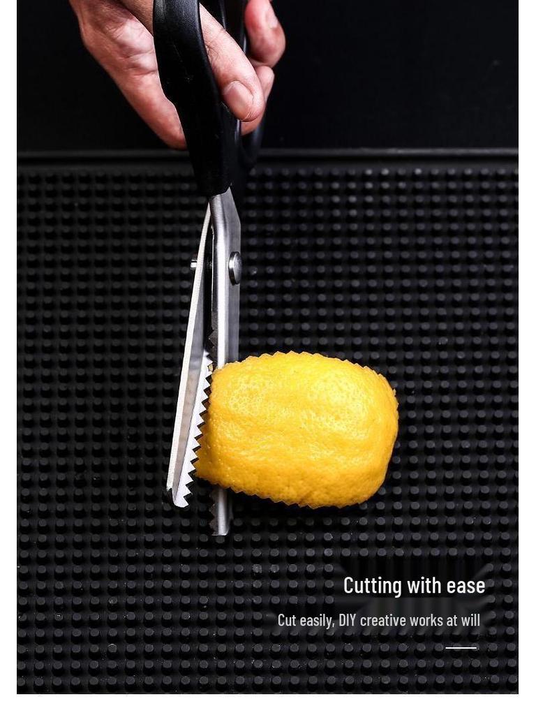 Stainless Steel Serrated Edge Cocktail Decoration Scissors
