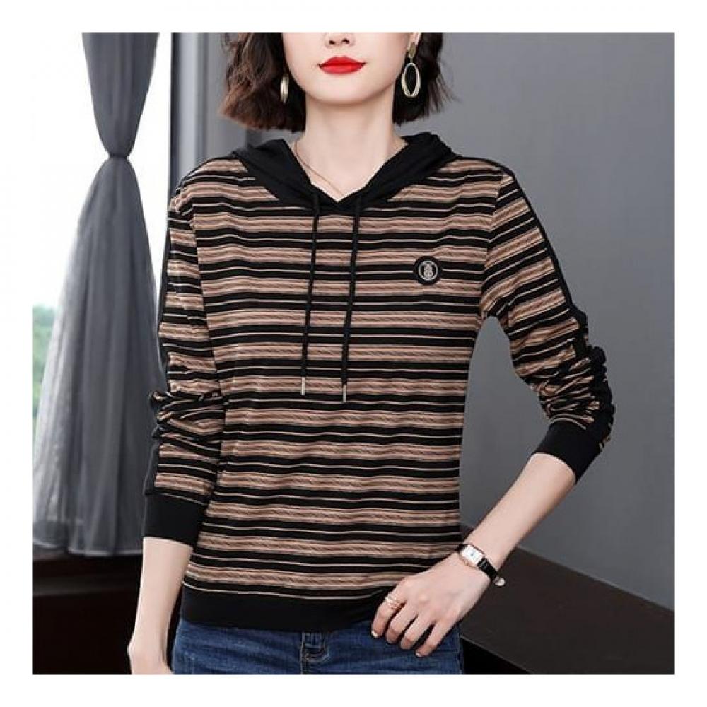 Navava Men NT1356 Casual STriped Long Sleeve Hoodie T shirT