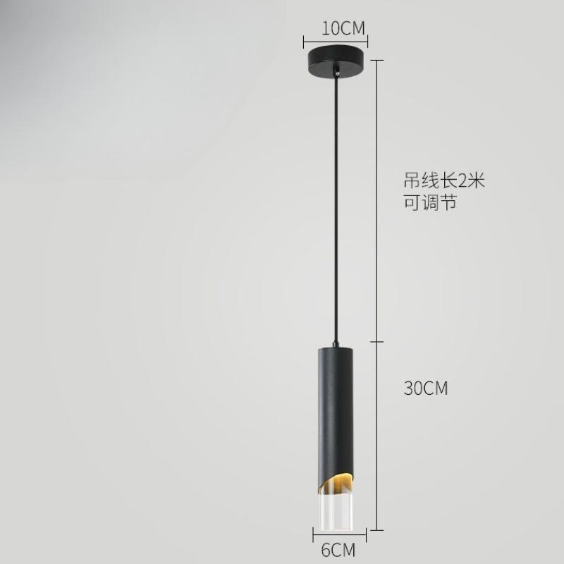 LED Modern Black Gold Pendant Light Bedroom Bedside Table Adjustable Chandelier