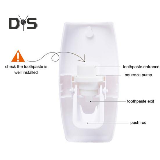 Automatyczny Dozownik Pasty do Zębów Zestaw Uchwytów na Szczoteczki do Zębów Prosta Instalacja Montowany na Ścianie Łazienkowy Stojak na Szczoteczki do Zębów