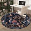 1pc Medieval Gothic Fantasy Dragon Round Carpet Painted Printed Circular Carpet, Home Door Mat, Outdoor Travel Protection Carpet