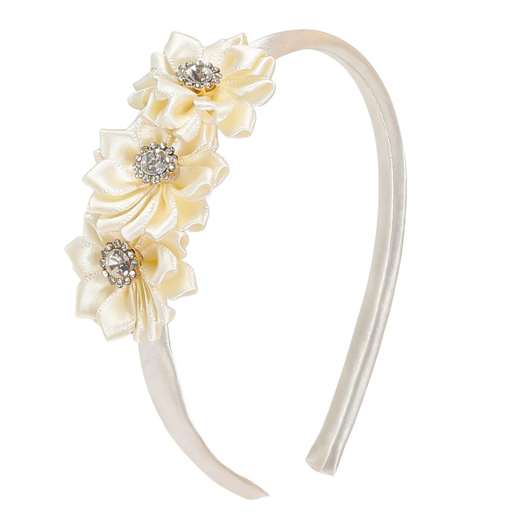 Stylish Floral Rhinestones Headwear Cloth Fabric Comfortable Nonslip Headdress for Casual to Formal Occasion
