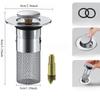 Stainless Steel Sink Drain Filter - Anti-Clog Hair Stopper & Odor Seal for Bathroom/Kitchen Pop-Up Drain, Bath Tub Drainage