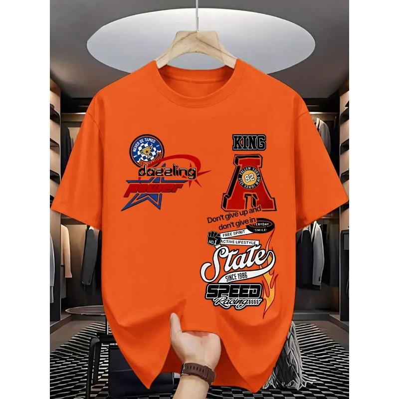 European and American men s summer fashion letter graffiti print comfortable and breathable XXS
