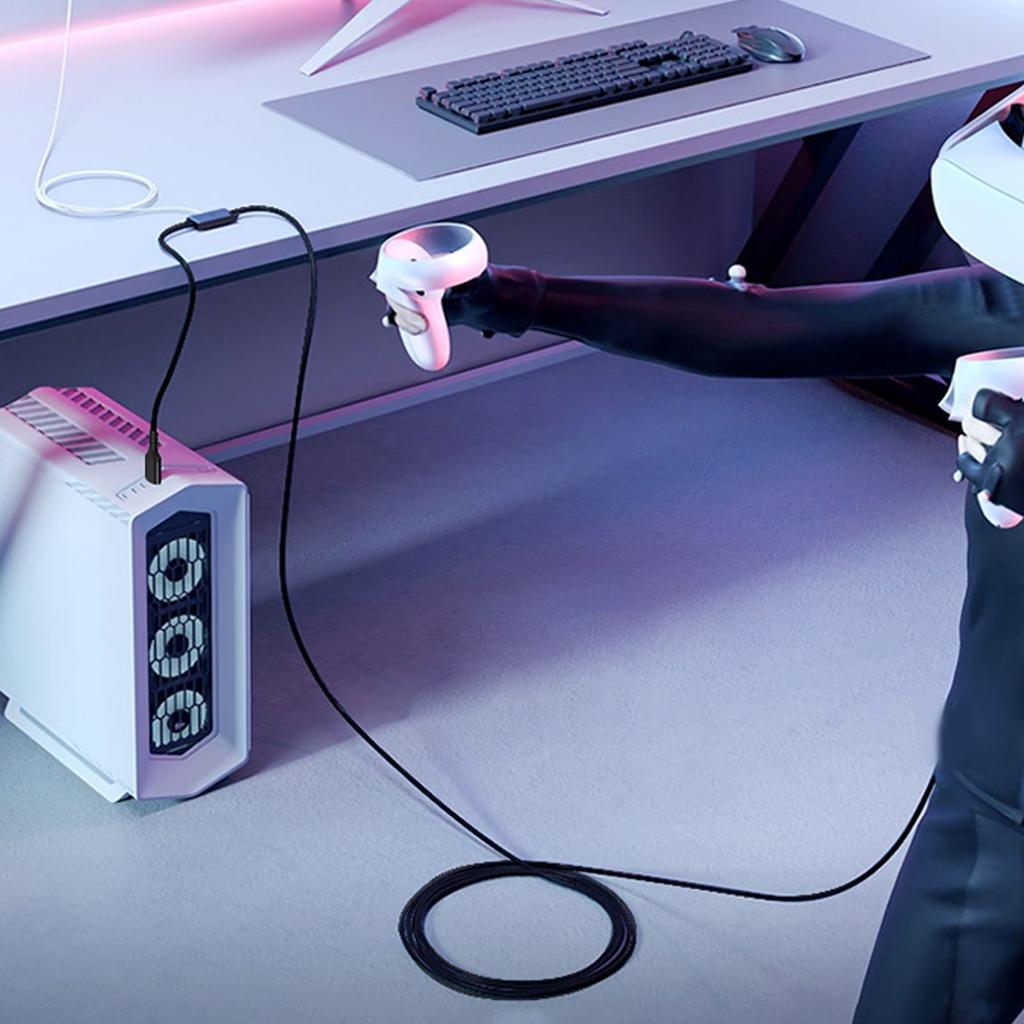 VR Link Cable with Charging 16.4FT USB3.0 5Gbps Transmission High Speed Data Cable for VR Headset PC