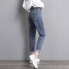 High Waist Elastic Waist Ankle-length Harem Denim Pants Women Simple Plus Size Cotton Elastic ForceJeans Woman Skinny Women Jeans Harem Pants
