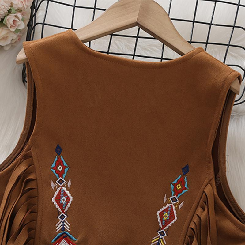 Bohemian Embroidered Fringe Vest for Women Grassland Travel Outfit