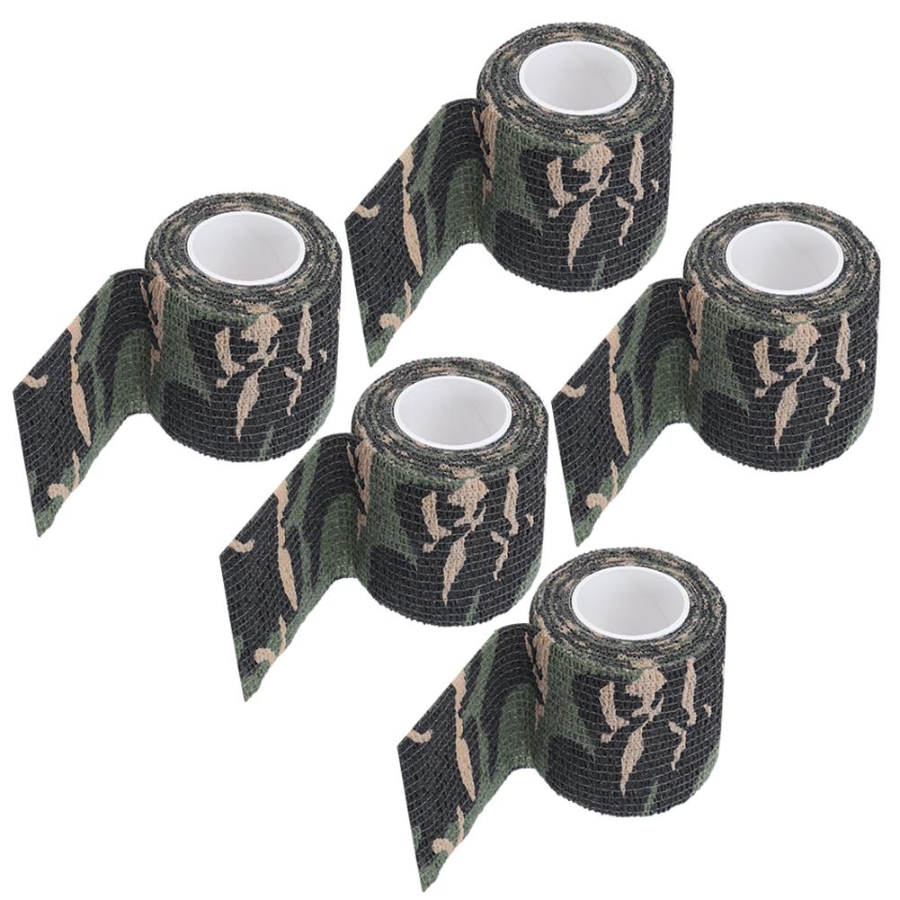 (5Pcs Set) SelfAdhesive NonWoven Outdoor Strench Tape Hunting Camouflage Tapes(Camouflage Des Bois )