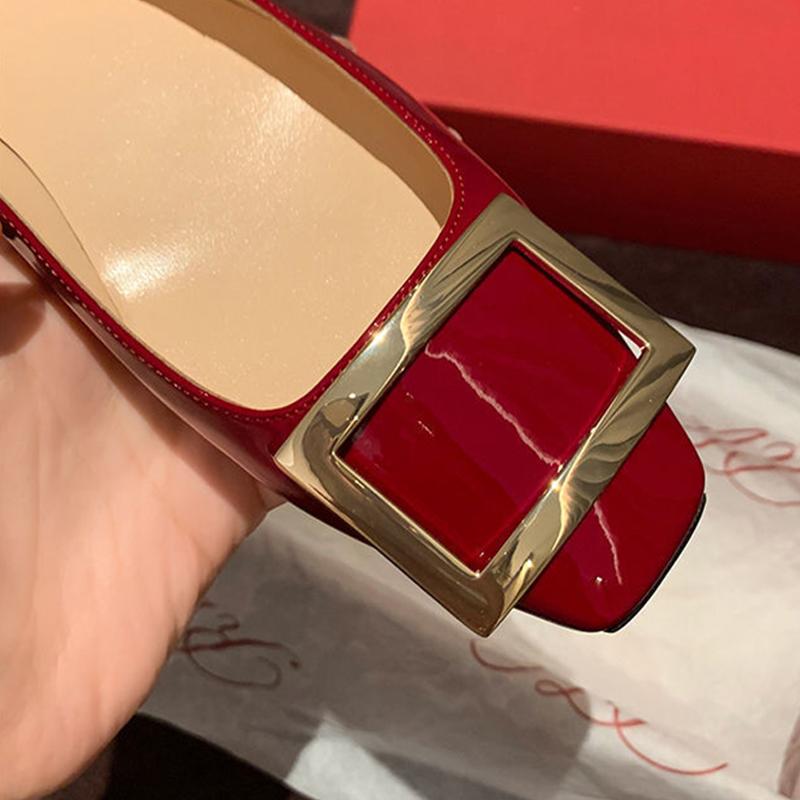 Spring Summer Shoes Women Ballerina Flats Elegant Office Ladies Brand Single Shoes Soft Plus Size 42 Red Black Plus Size 42
