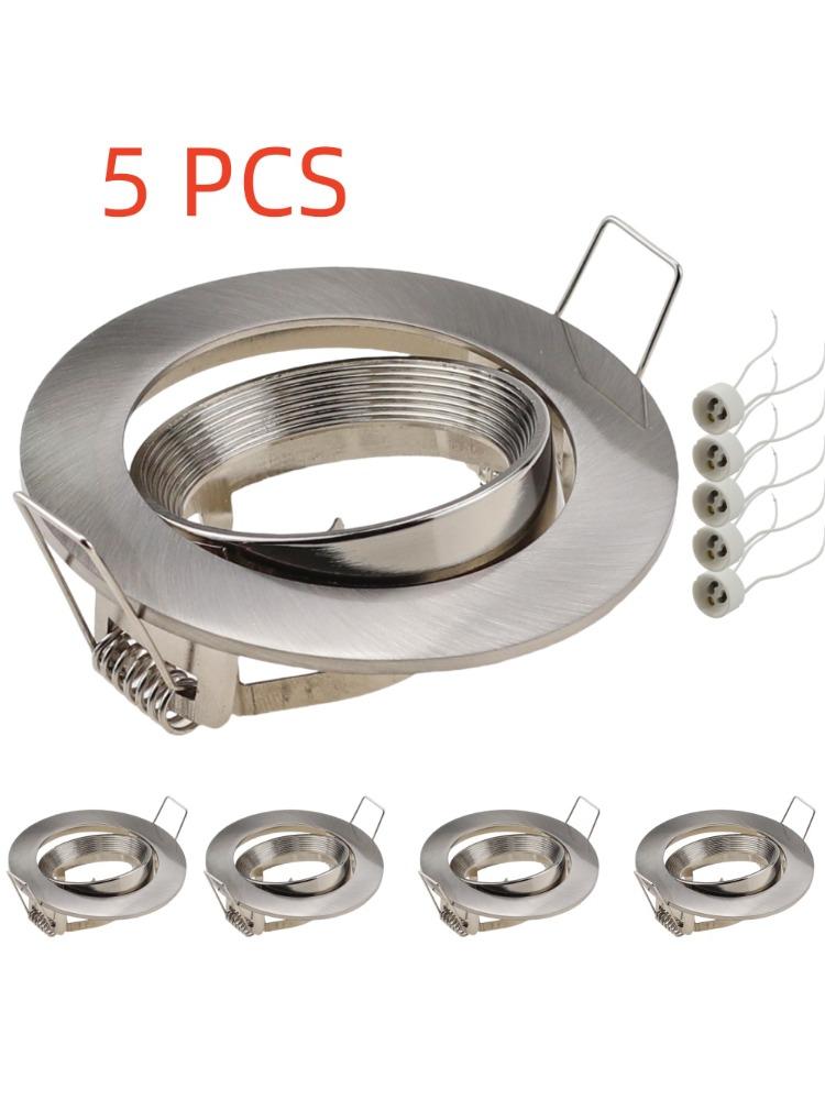 

5 шт. Универсальный регулируемый точечный светильник с держателем GU10, никель-галогеновый светодиодный точечный светильник, рамка, держатель лампы, держатель для светильника