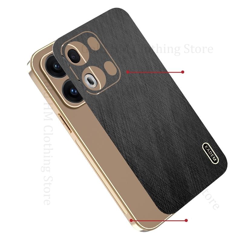 Coque en Cuir Texture Soie Dorée Plaqué pour Oppo Reno13 F 13 Pro Coque Rigide Électroplaquée pour Reno 11 10 12 Pro 8 Pro Plus