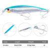 10PCS 16cm-42g-2#Blood groove hook minnow lure, large splash minnow lure, floating minnow fishing lure