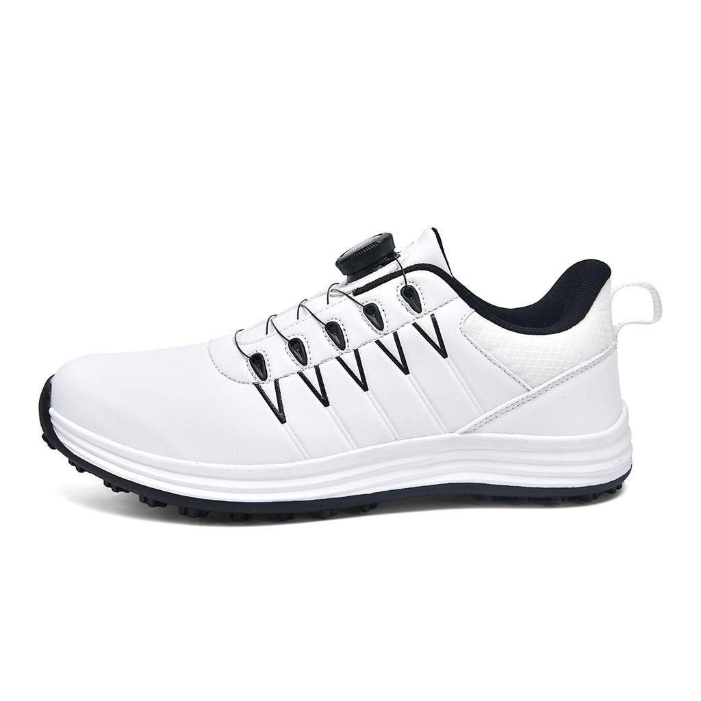 Golf Shoes Men's Sports Shoes Waterproof and Non-slip Sole Breathable Lace-up Fixed Nail Outdoor Sneakers