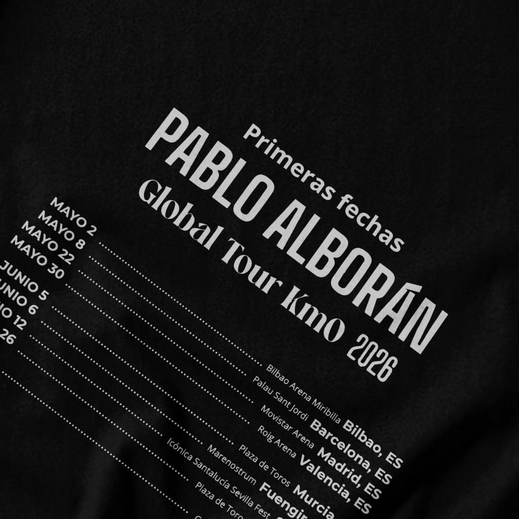 Men T Shirt Rapper Pablo Alboran Global Tour 20262027 Unique Y2K Graphic Tees Unisex Tops T Shirts