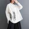 2024 Plus Größe Neue Frühjahr. Stil Bluse Vintage Retro Design Kurzarm Casual Shirt Frauen Lose Hemd Geometrische Drucken Halbarm hemd