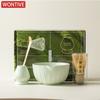 Zestaw Japońskiej Matchy 4/7 Szt. z Wypukłą Ceramiczną Miseczką, Bambusową Ubijaczką Matcha i Łyżeczką do Herbaty do Samodzielnego Robienia Herbaty, Akcesoria