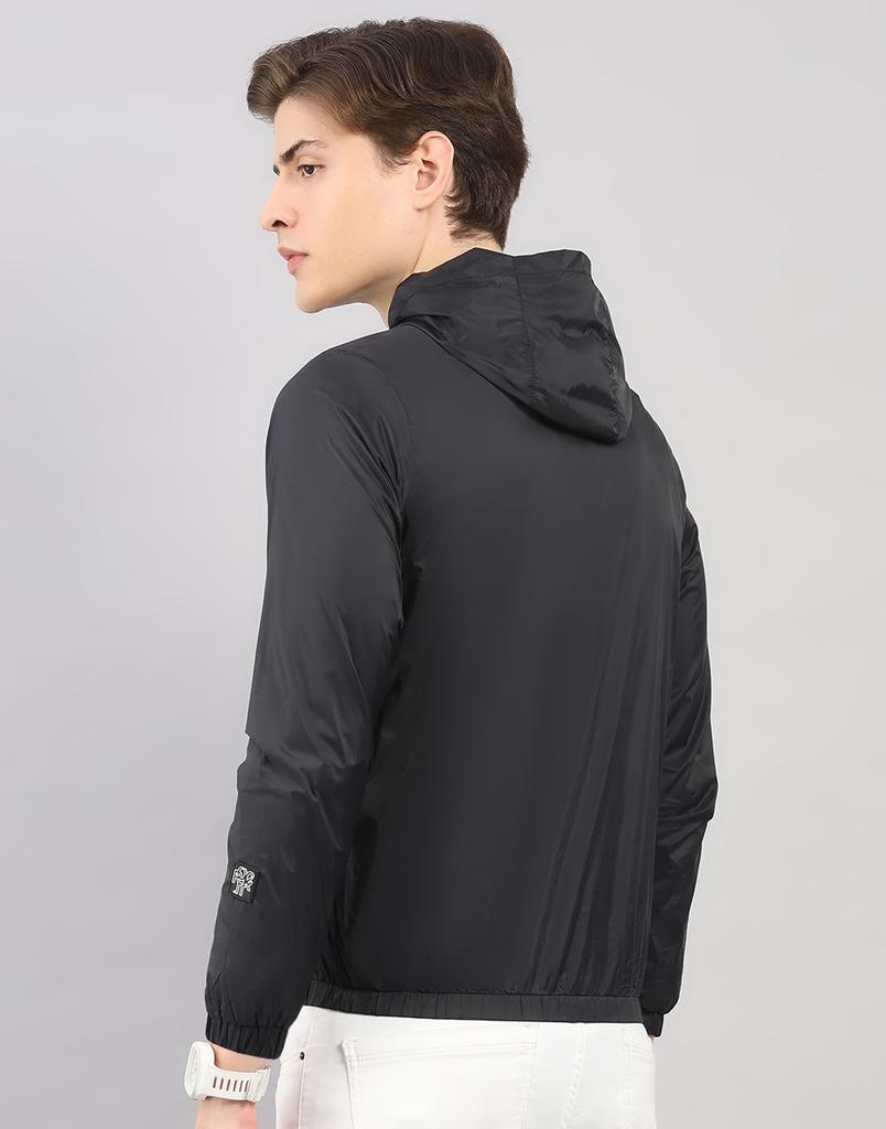 Rock.It Men's Regular Fit Solid Hooded Full Sleeve Jacket