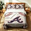 Atlanta Braves (1) 3pc Set Suitable for Master Bedrooms Soft and Comfortable an Ideal Gift for Family and Friends Includes One Duvet Cover and Two Pil