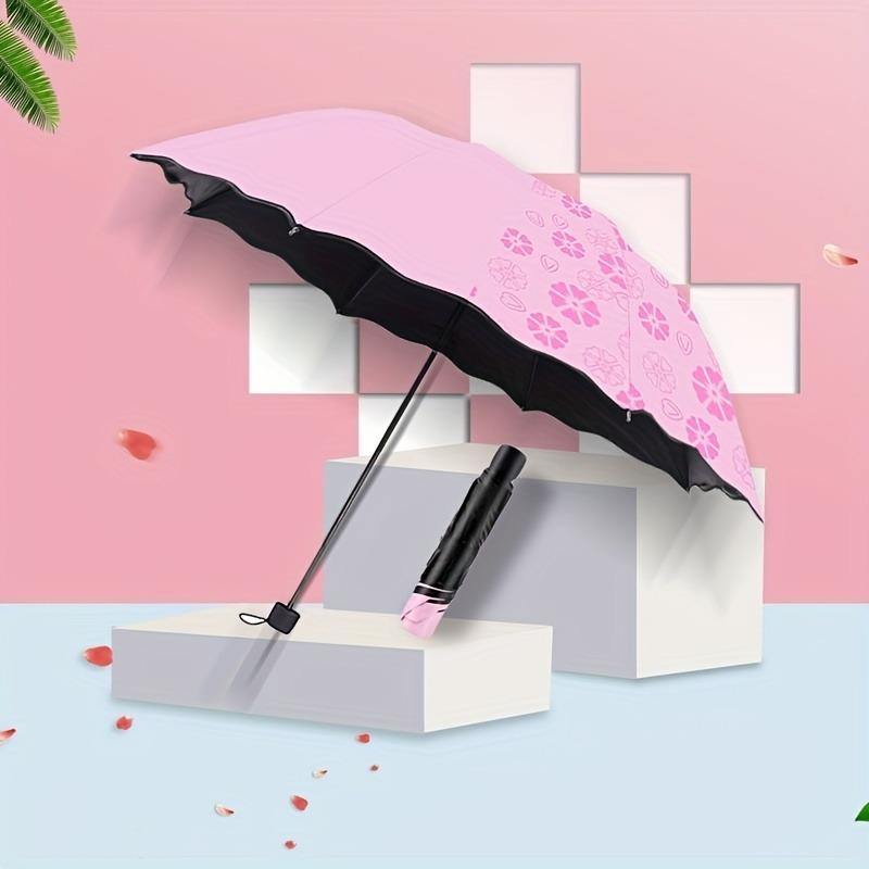 Portable Magic Folding Umbrella, Rainwater Pattern Windproof Sunshade Umbrella, UV Protection Outdoor Sports Umbrella,Lightweigh