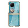 Premium Electroplated Glass Phone Case Pocket 2 With Marble Crack Design Hard Shell Cover