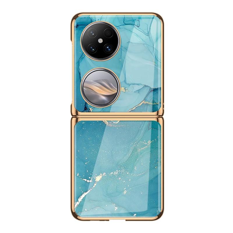 Premium Electroplated Glass Phone Case Pocket 2 With Marble Crack Design Hard Shell Cover